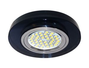 Oczko 50W/12V MR16 IP20 okrągłe szkło / aluminium czarne BLACK PEARL-R GXPO010