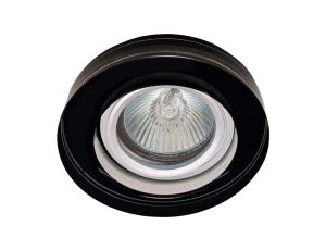 Oczko 50W/12V MR16 IP20 okrągłe szkło / aluminium czarne BLACK HIGH PEARL-R GXPO035