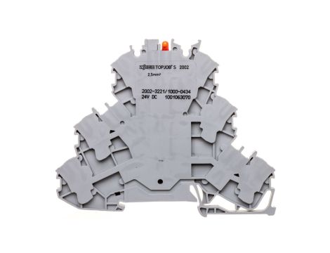 Złączka 3-piętrowa 2,5mm2 z LED szara TOPJOBS 2002-3221/1000-434 /50szt./