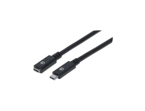 Kabel Przedłużacz USB-C 3.2 Gen2 M/F 50cm 100W 5A Czarny