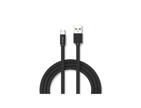 Kabel Micro USB 1m 2,4A w oplocie Czarny 8494