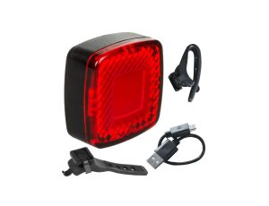 Lampka rowerowa tylna USB AUTO STOP sensor zmierzchu Maclean Energy MCE355 COB LED