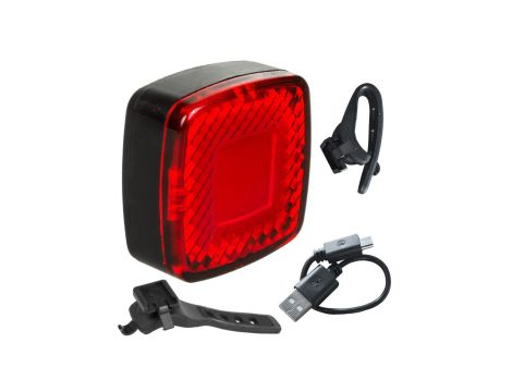 Lampka rowerowa tylna USB AUTO STOP sensor zmierzchu Maclean Energy MCE355 COB LED