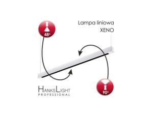 Lampa LED,HanksLight,liniowa,white, alu,zwiesz,1264mm,up21/down36W, AC230V,4000K L4702020 (xeno)