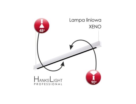 Lampa LED,HanksLight,liniowa,white, alu,zwiesz,1264mm,up21/down36W, AC230V,4000K L4702020 (xeno)