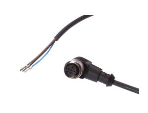 Kabel konfekcjonowany jednostrony złącze M12 żeńskie 3-PINowe kątowe wolny koniec przewodu 3x0,34mm 2m PUR 250V IP67 VK200021