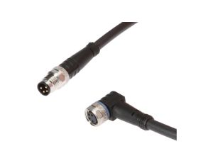 Kabel konfekcjonowany obustronny złącze M8 żeńskie 4-PINowe kątowe M8 męskie 4-PINowe proste 1m PUR IP67 VK100F71