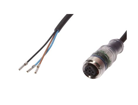 Kabel konfekcjonowany jednostrony złącze M12 żeńskie 3-PIN proste wolny koniec przewodu 3x0,34mm 5m PUR IP67 LED VK500225