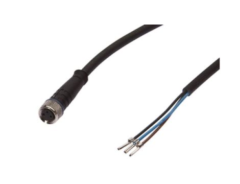Kabel konfekcjonowany jednostrony złącze M8 żeńskie 3-pinowe prosty wolny koniec przewodu 3x0,34mm 20m PUR VKB00075