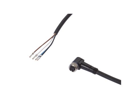 Kabel konfekcjonowany jednostrony złącze M8 żeńskie 4-pin kątowe wolny koniec przewodu 4x0,34mm 5m PUR 30V IP67 VK500371
