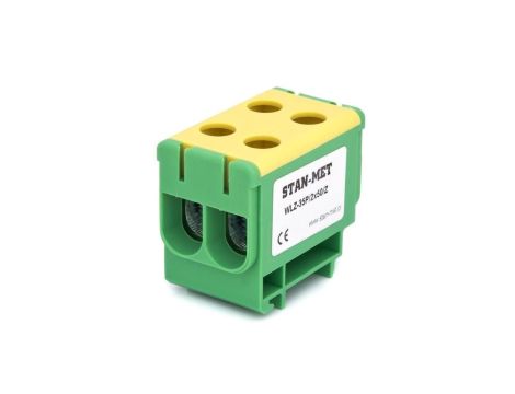 Złączka szynowa gwintowa al/cu 2x50mm2 zielono-żółta WLZ-35P/2x50Z