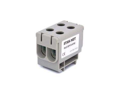 Złączka szynowa gwintowa al/cu 2x50mm2 szara WLZ-35P/2x50SZ