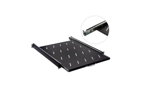 Półka wysuwana do szafy RACK 19 cali 1U 550mm czarna