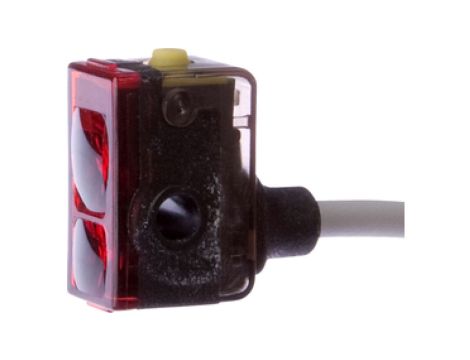 Czujnik optyczny odbiciowy 16x16x9,2mm Sn: 2-60mm 10-30VDC PNP konfigurowalny złącze kablowe M8 4-PIN 0,2m IP65 OTQ90175