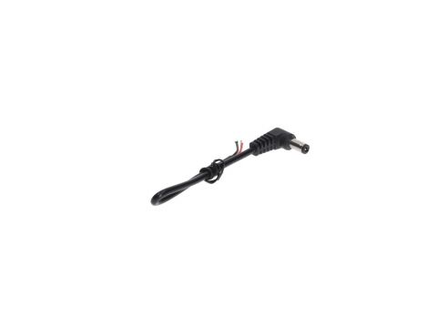 Wtyk DC 5.5X2.1 kątowy czarny 15cm 22awg
