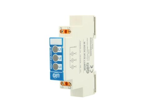 Lampka modułowa 3x230/400AC + N 3xLED czerwony MSM17-S3A-A230-R