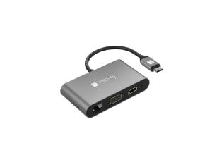 Adapter USB-C Multiport HDMI/Vga/RJ45/USB-C Pd/USB-A/Microsd IADAP USB31-DOCK3