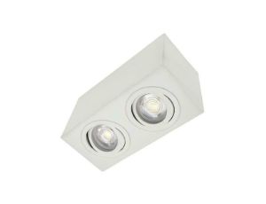 Oprawa PIAZZA podwójna biała piaskowana sufitowa natynkowa