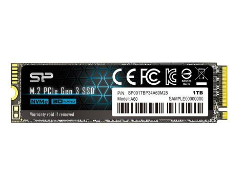 Dysk SSD Silicon Power Ace A60 SP001TBP34A60M28 (1 TB M.2 PCIe NVMe 3.0 x4)