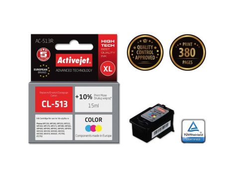 Tusz Activejet AC-513R (zamiennik Canon CL-513 Premium 15 ml kolor)