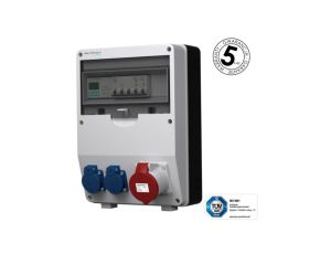 Rozdzielnica budowlana z licznikiem 3F Siemens pTD-S 32A 2x230V gniazda Mennekes Schuko Doktorvolt 4791
