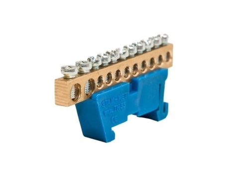 Listwa zaciskowa zerowa 9x10mm2 + 2x16mm2 niebieska TH 35-11/25/N