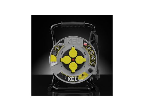 Przedłużacz bębnowy HAEVY LINE 20m H05RR-F 3x2,5 4xGS /+termik/ 16A IP44 czarny