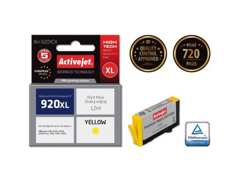 Tusz Activejet AH-920YCX (zamiennik HP 920XL CD974AE Premium 12 ml żółty)