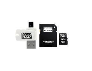 Karta pamięci z adapterem i czytnikiem kart GoodRam All in one M1A4-0320R12 (32GB Class 10 Adapter, Czytnik kart MicroSDHC, Kart