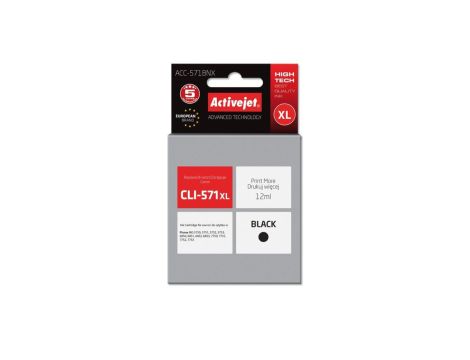 Tusz Activejet ACC-571BNX (zamiennik Canon CLI-571Bk XL Supreme 12 ml czarny)