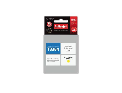 Tusz Activejet AE-33YNX (zamiennik Epson 33XL T3364 Supreme 12 ml żółty)