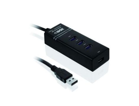 Hub IBOX USB 3.0 CZARNY 4-PORTY IUH3FB (4x USB 3.0 kolor czarny)