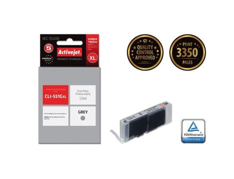 Tusz Activejet ACC-551GN (zamiennik Canon CLI-551G Supreme 15 ml szary)