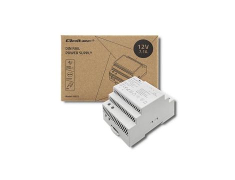 Qoltec Zasilacz na szynę DIN 85.2W 12V 7.1A Szary