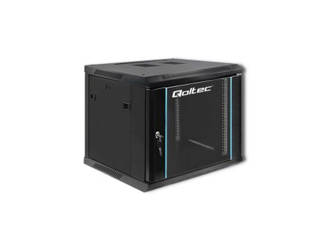Qoltec Szafa RACK 19 9U 600 x 500 x 600 Hartowane drzwi Wisząca Stalowa obudowa Zamek Czarna