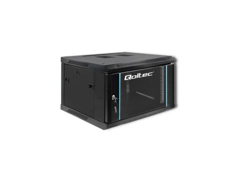 Qoltec Szafa RACK 19 6U 600 x 370 x 600 Hartowane drzwi Wisząca Stalowa obudowa Zamek Czarna