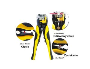 Ściągacz izolacji 0,25-6 mm2 / Automatyczny ściągacz izolacji / Szczypce do ściągania izolacji i zaciskania 5w1 / Z-D2 /