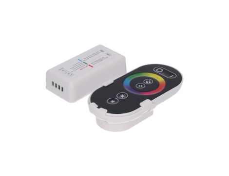 Sterownik LED RGB 3x6A touch RF czarny komplet pilot+uchwyt 12-24V Prescot