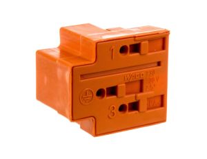 Wtyk rozgałęźny 3-torowy 2,5mm2 2x L, 1x PE pomarańczowy 730-113 /50szt./