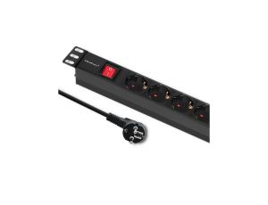 Qoltec Listwa zasilająca do szafy RACK 1U 16A PDU 6xSCHUKO 2m