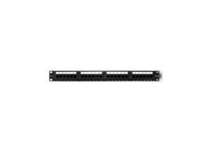 Qoltec Patch panel RACK 24 porty kat.5E UTP Czarny