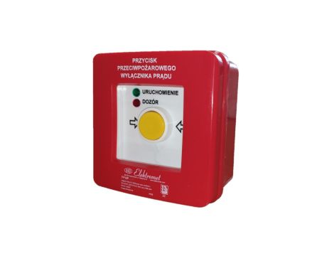 Przycisk ppoż. n/t 4 tory prądowe 12A 1Z+1R samoczynny diody czerw/ziel 230V AC/230V AC PPWP-5s A/4 904413