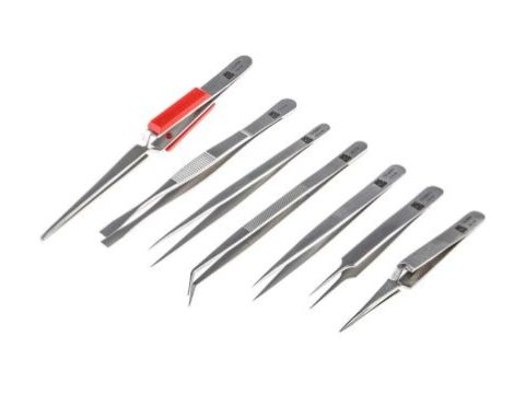 Zestaw pęset, materiał: Stal nierdzewna, RS PRO