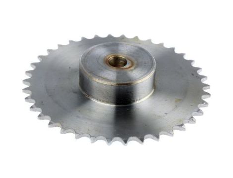 Koło łańcuchowe drabinkowe, 38 zębów, 05B-1, Pilot, śr otworu: 16mm, śr toczna: 115.35mm, Stal