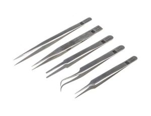 Zestaw pęset, materiał: Stal nierdzewna, RS PRO