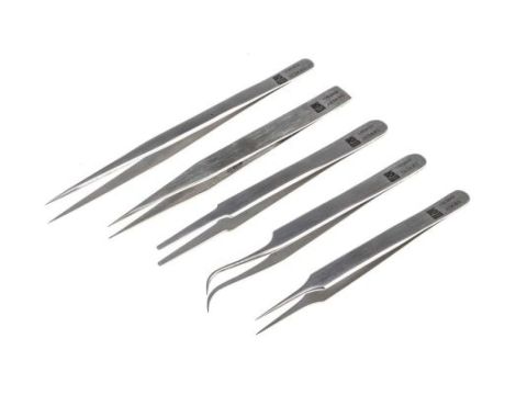 Zestaw pęset, materiał: Stal nierdzewna, RS PRO
