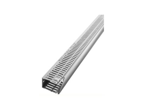 Koryto kablowe Szary PVC Otwarty Koryto panelowe z otworami 100 mm 60mm 2m RS PRO