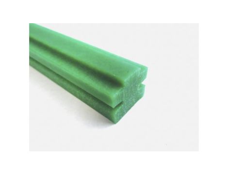 Prowadnica łańcucha, typ: 08B, profil: GR1, Zielony, dł.: 2m, szer.: 20mm, wys.: 15mm, PE