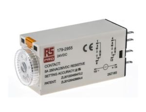 Przekaźnik czasowy zwłoczny jednofunkcyjny 0.5 → 10min DPDT 2-stykowy DPDT 24V dc