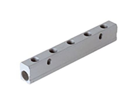 Mocowanie rozdzielacza rura – rura, 75 bar, wloty: 2, wyloty: 3, Aluminium, wlot: Złącze 1/4 cala żeńskie, wylot: 3/8 176-1102 /